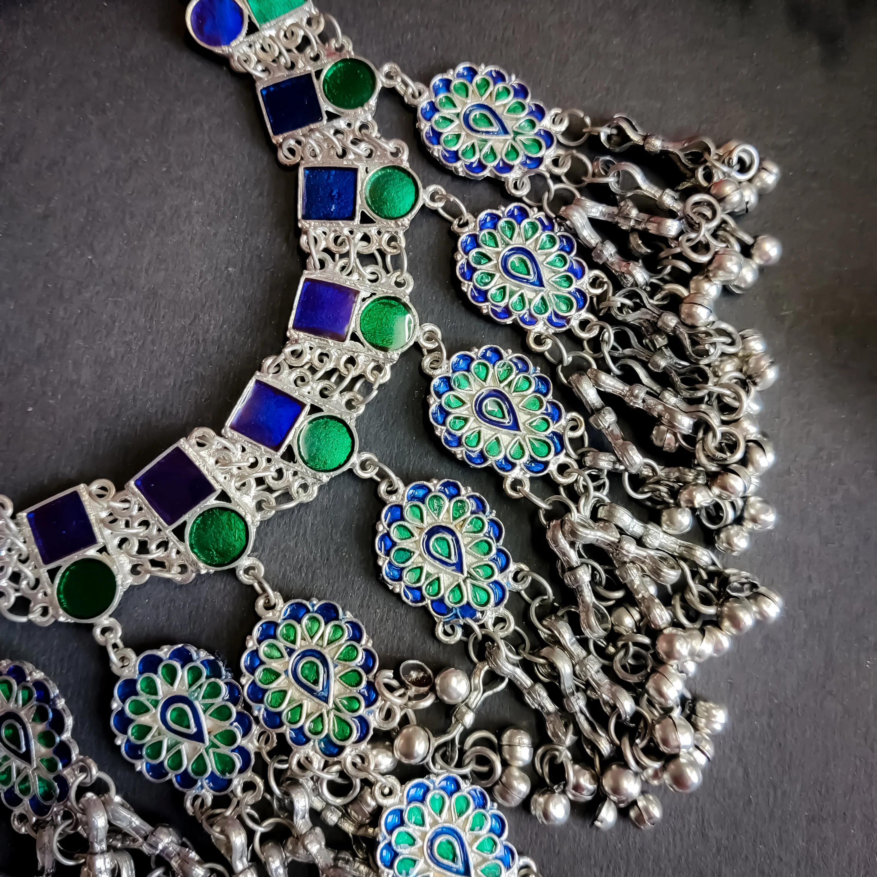 MAYA AFGHANI NECKLACE - BLUE & TURQUISE - Image 3