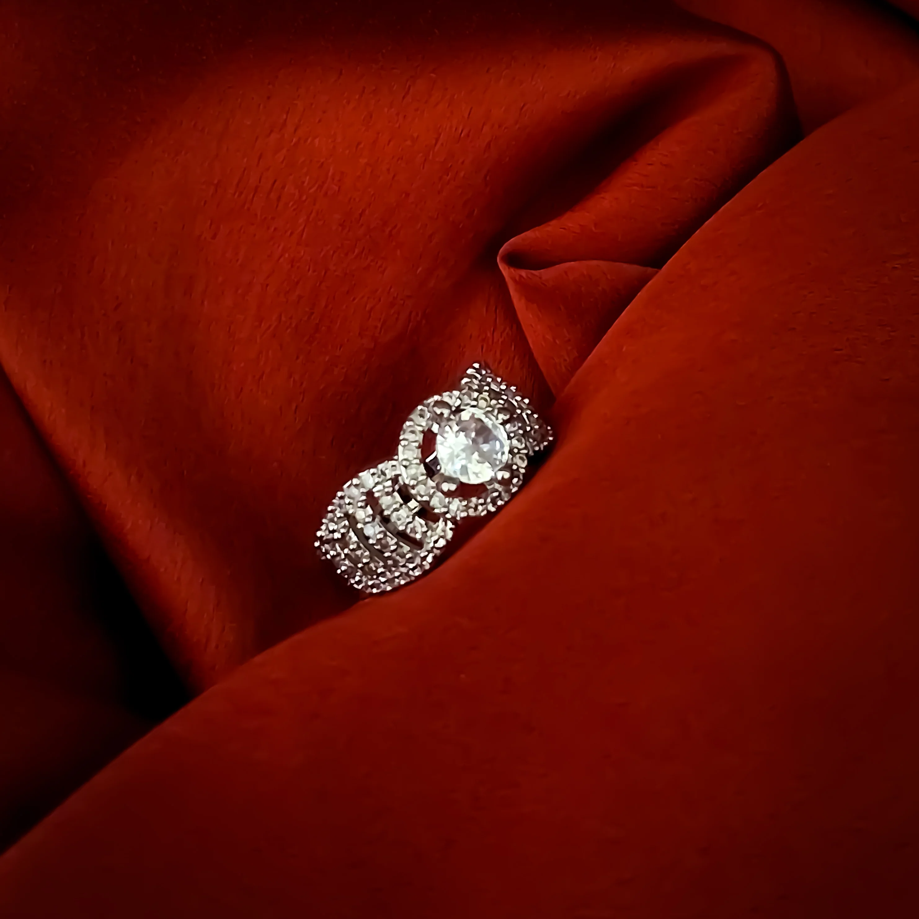 Avene American Diamond (AD) Silver Adjustable Ring - Image 3