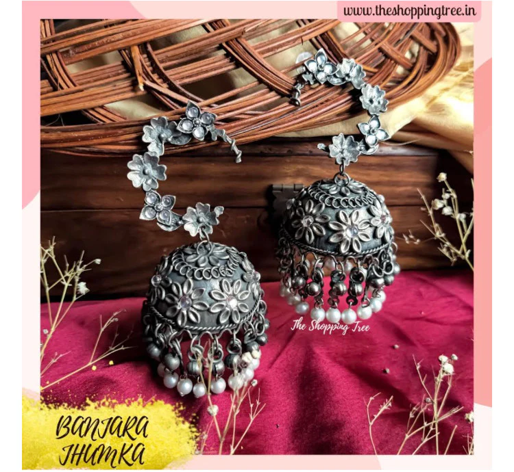 Banjara Oxidised Jhumka Earrings