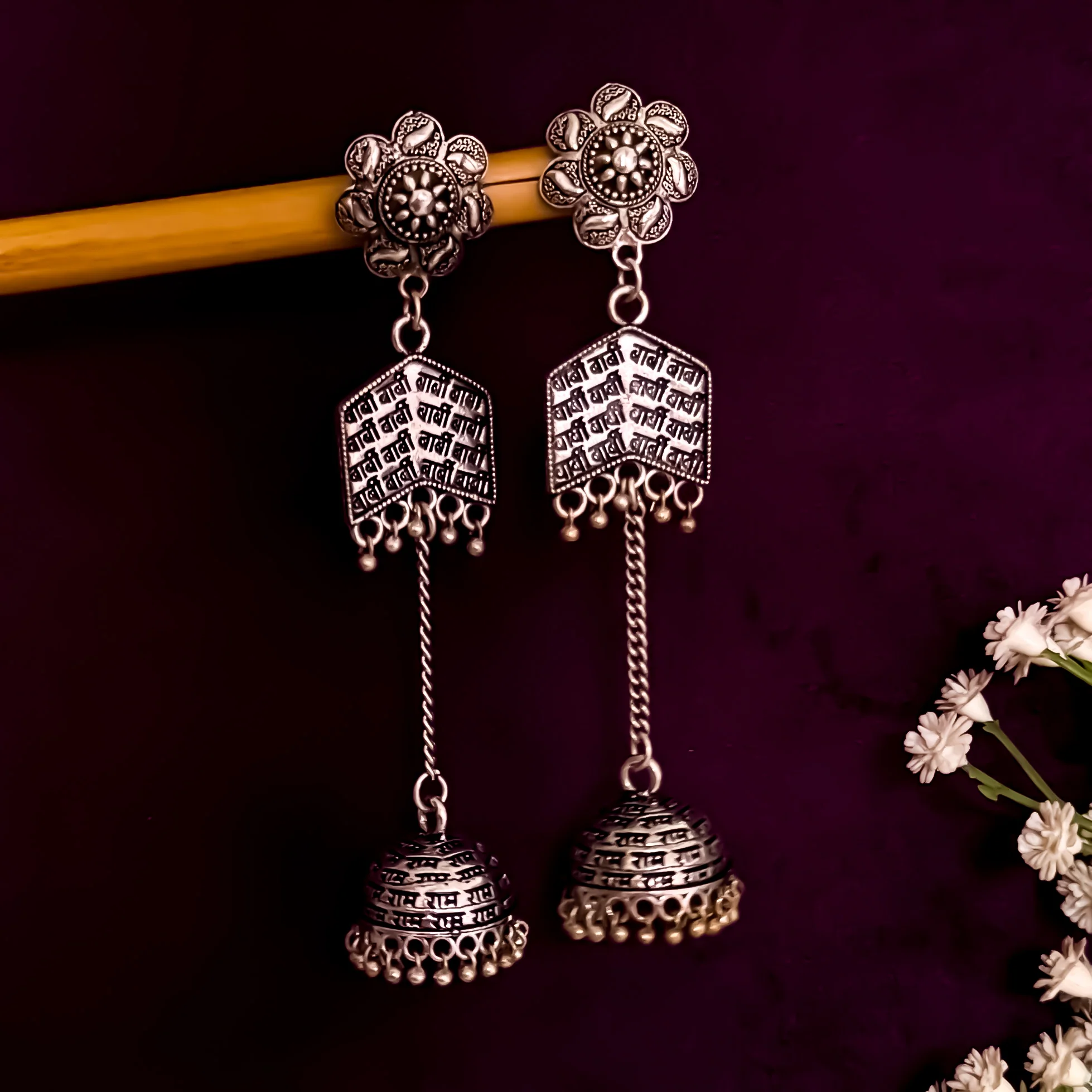 Barbie German Silver Jhumka Earrings - Image 2