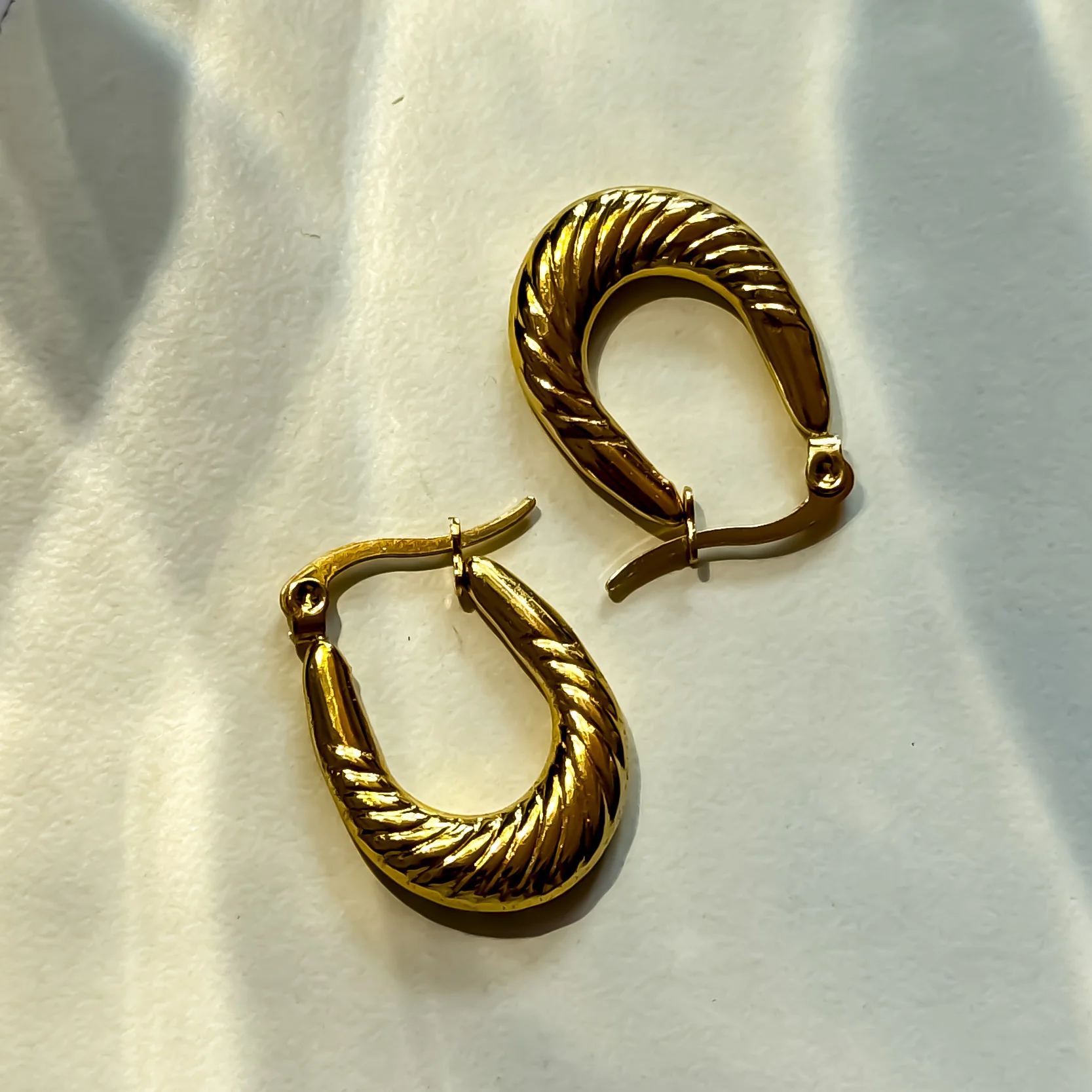Blair Golden Anti Tarnish Hoop Earrings - Image 3