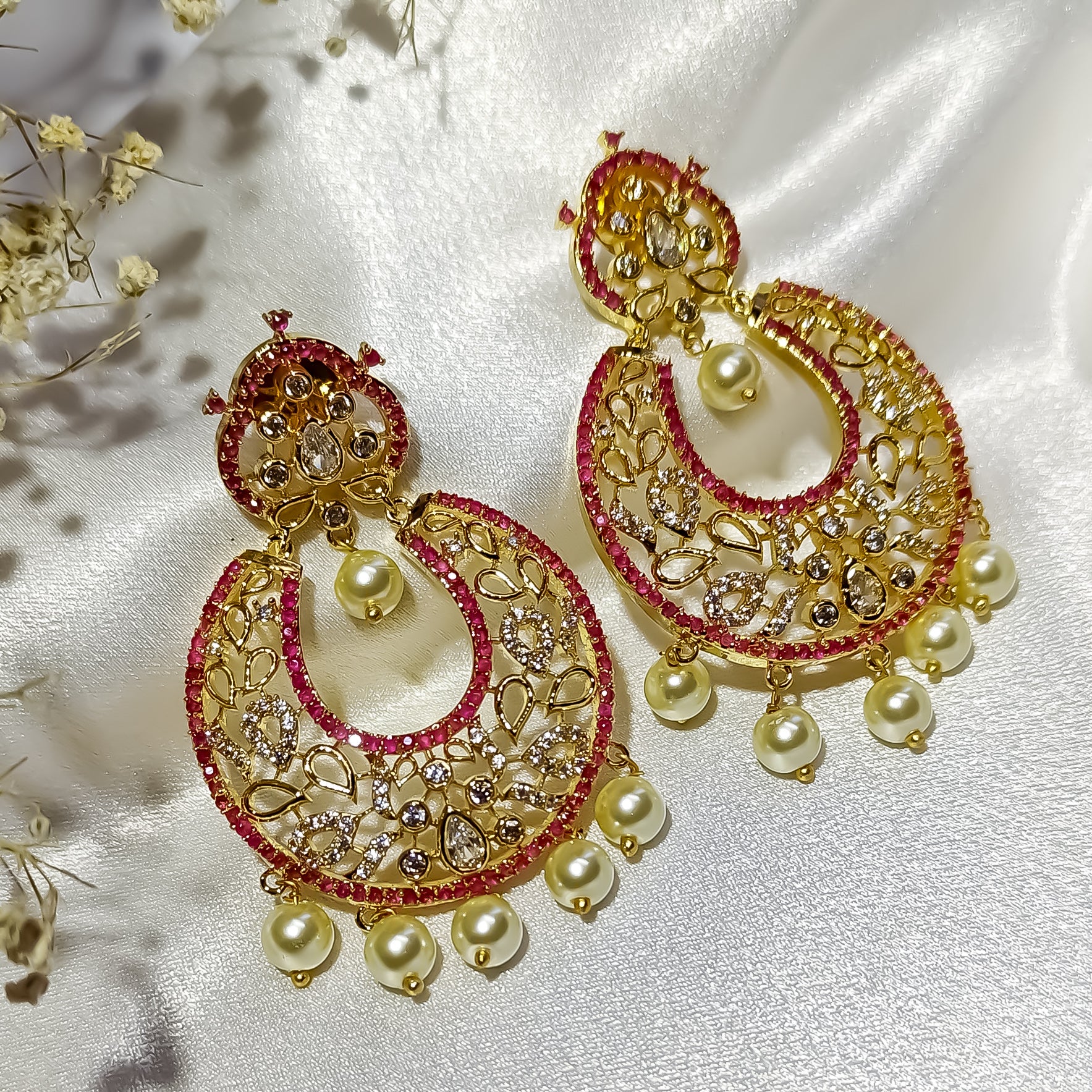 Cassie AD South Indian Chandbali Earrings - Image 2
