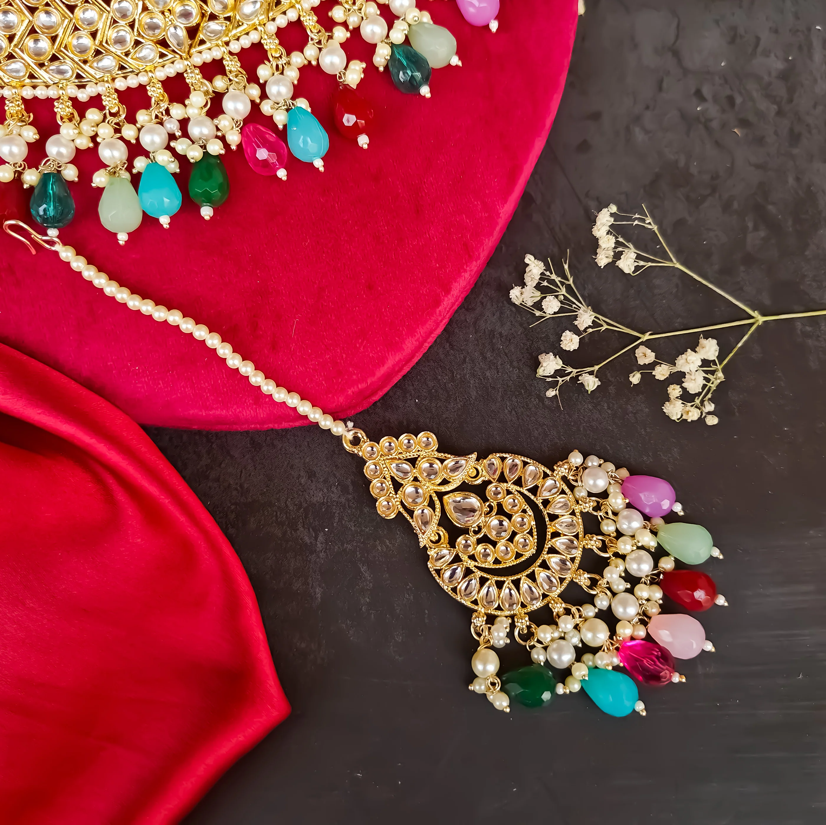 Jasleen Dabi Kundan Necklace Set - Multi - Image 5