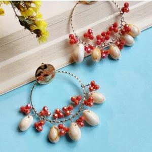 THE CONVERGING HOOPSHELL DROP EARRINGS - Image 2