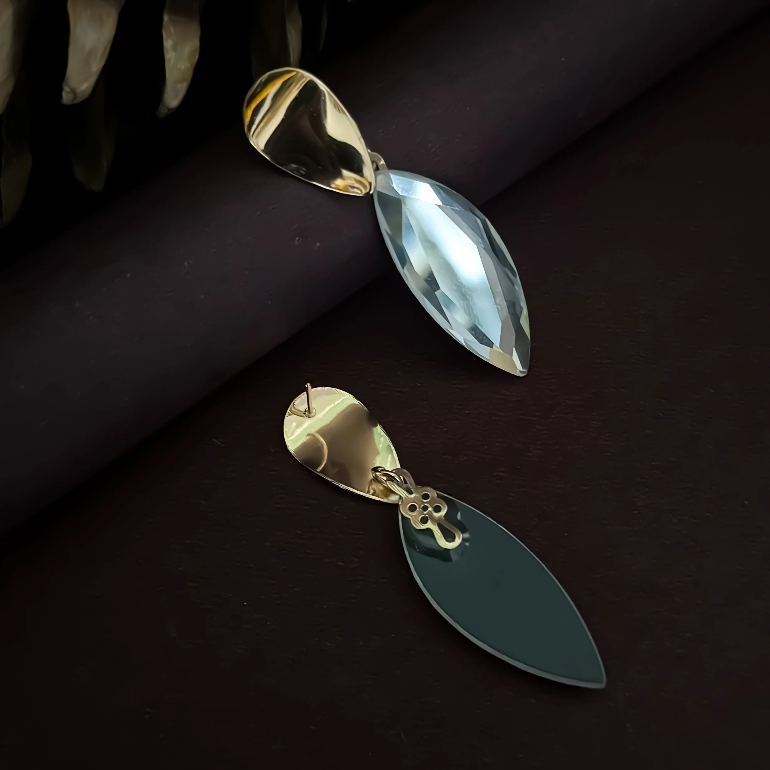 Crystal Drop Statement Earrings - Image 3