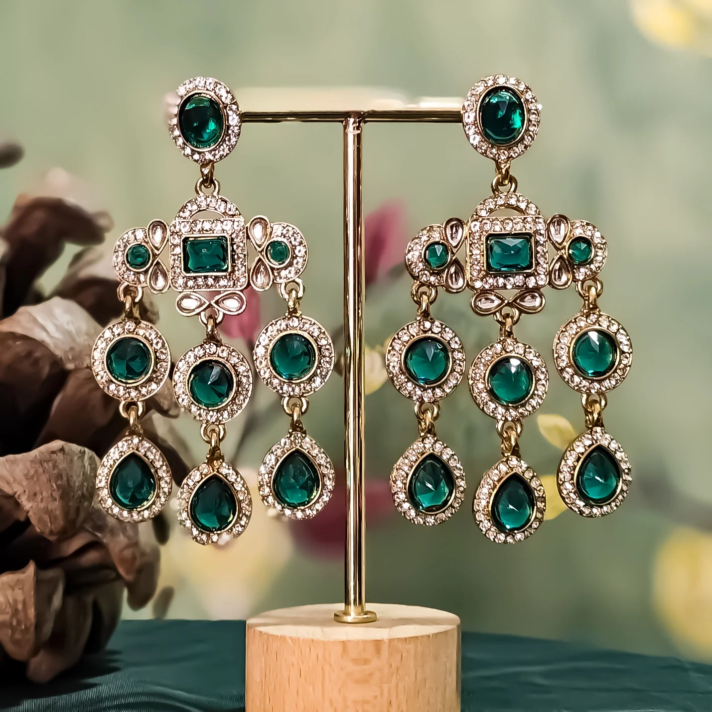 Davi Dangler Earrings - Peacock Blue - Image 3