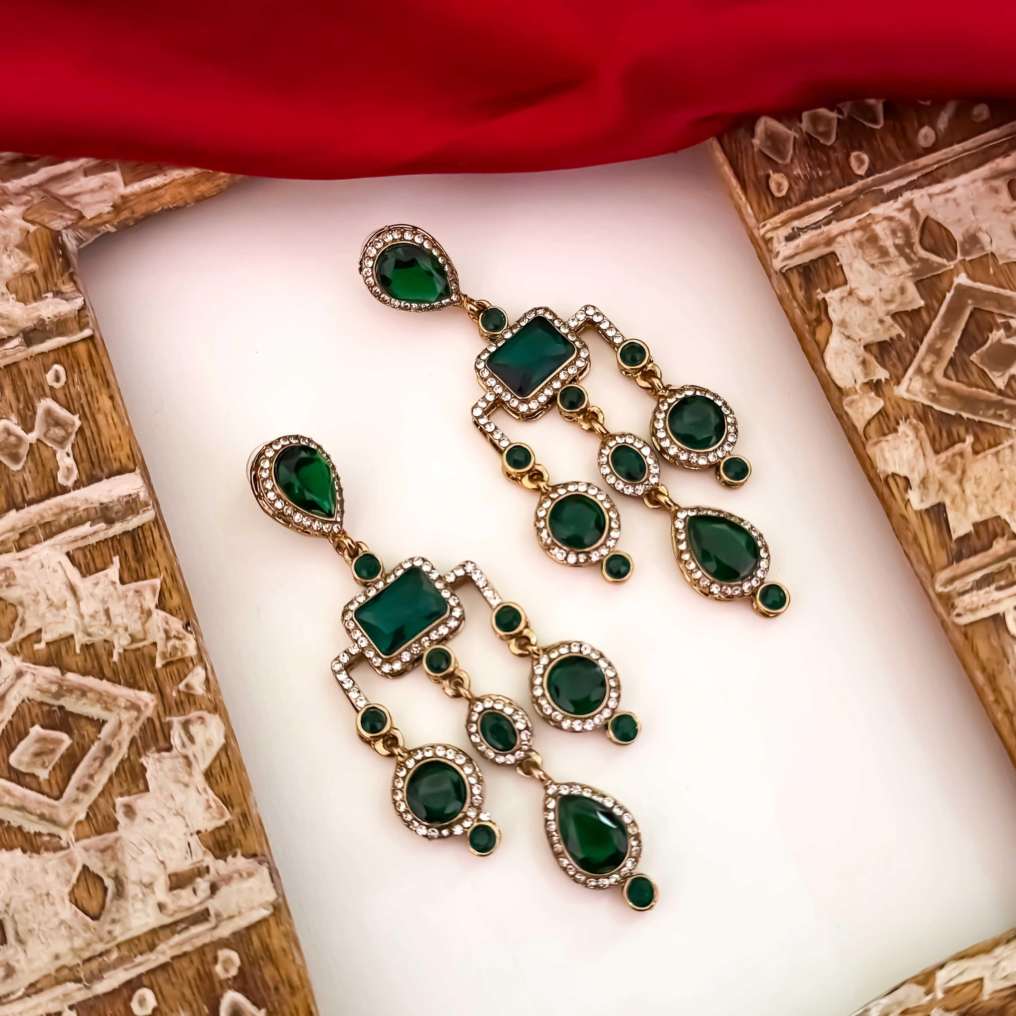 Divika Celebrity Inspired Chandbali Earrings - Green