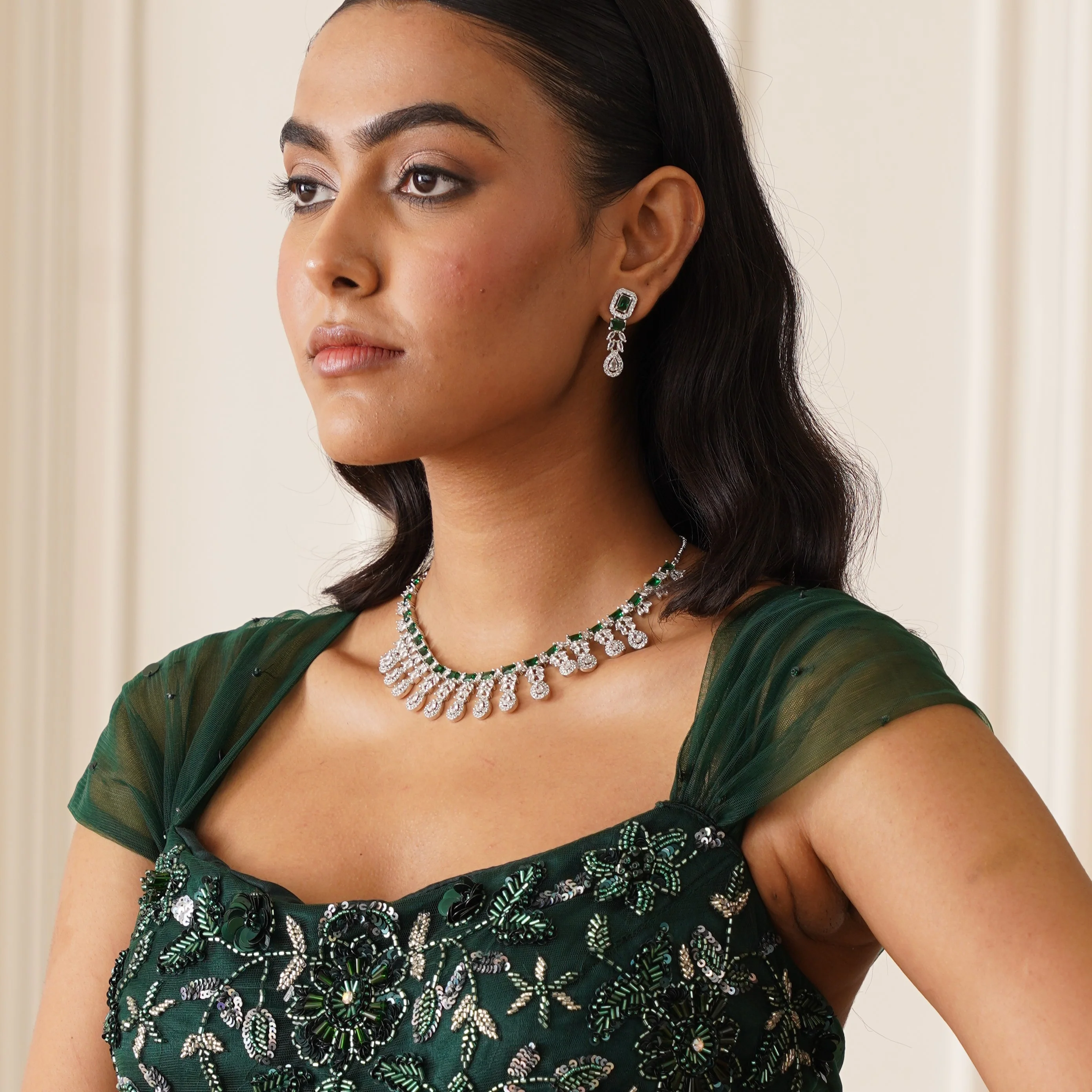 Harriet AD Necklace Set - Emerald Green - Image 3