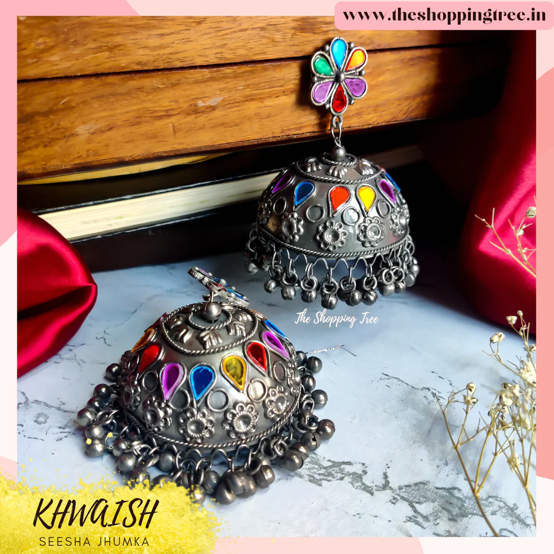 KHWAISH SEESHA JHUMKA EARRING - Image 3