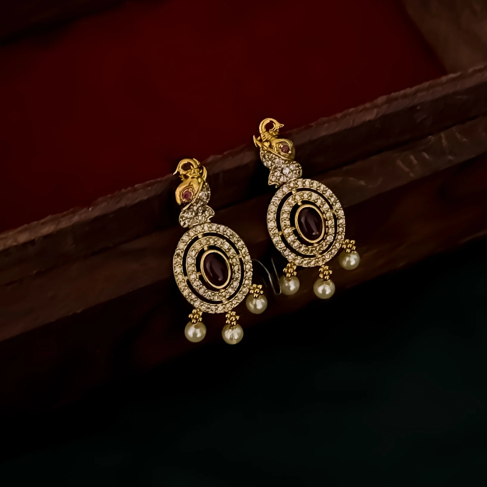 Gajanan Navratan AD Necklace Set - Image 4