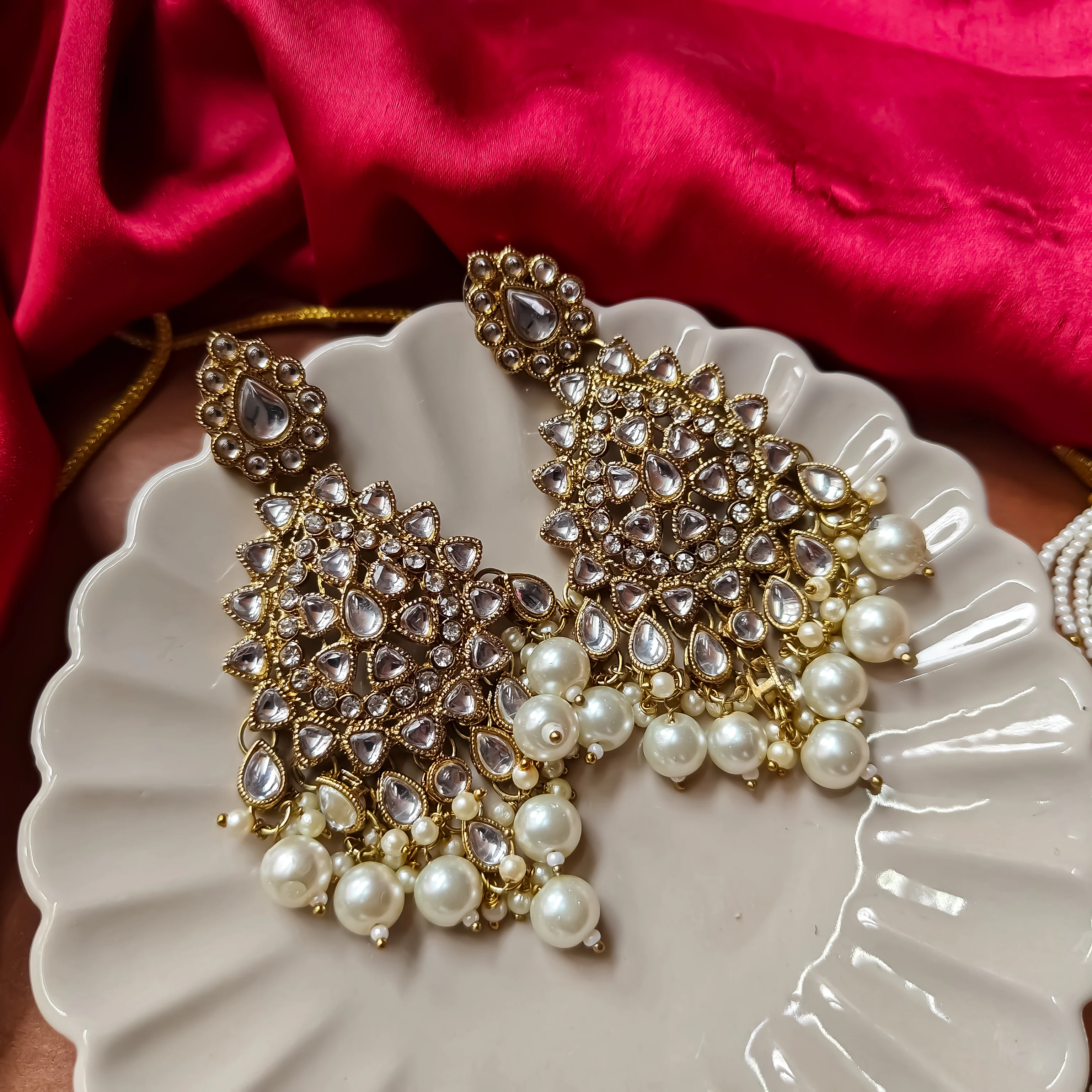 Sreeja Golden Necklace Set - Image 8