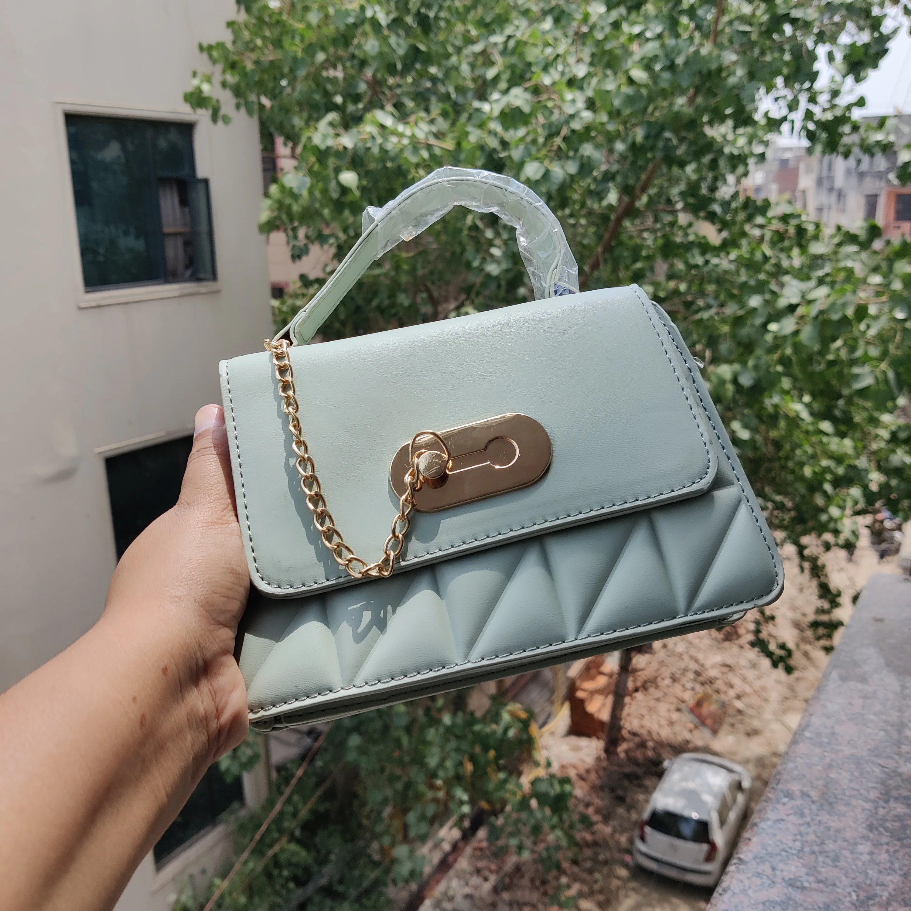 Style Punch Sling Bag - Water Green - Image 3